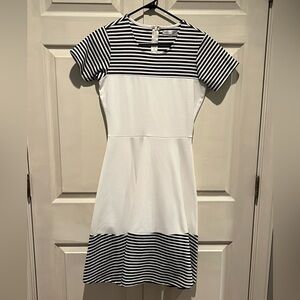 Black & White Striped Casual Dress